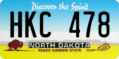 ND license plate HKC478