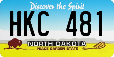 ND license plate HKC481