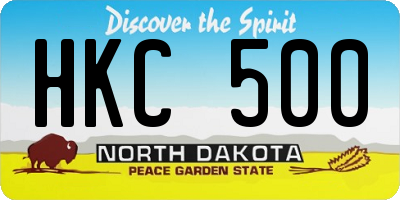 ND license plate HKC500