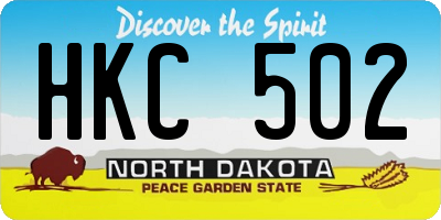 ND license plate HKC502