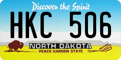 ND license plate HKC506