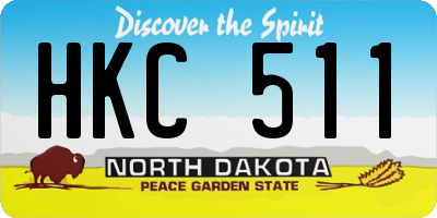 ND license plate HKC511