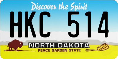 ND license plate HKC514