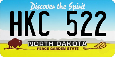 ND license plate HKC522