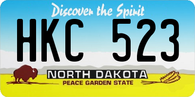 ND license plate HKC523