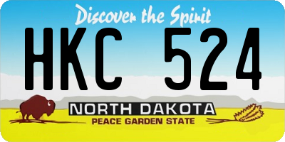 ND license plate HKC524