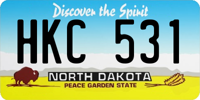 ND license plate HKC531