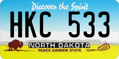 ND license plate HKC533