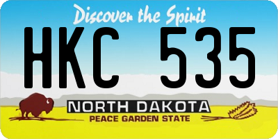 ND license plate HKC535