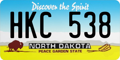 ND license plate HKC538