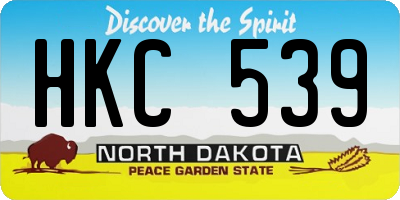 ND license plate HKC539