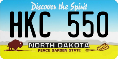 ND license plate HKC550
