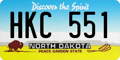 ND license plate HKC551