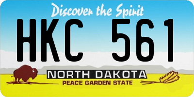 ND license plate HKC561