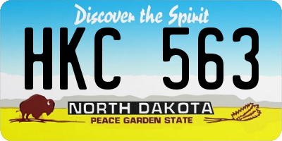 ND license plate HKC563