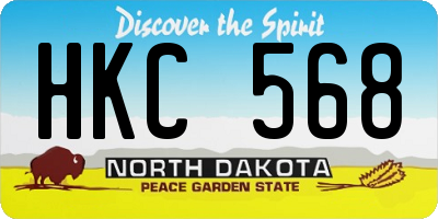 ND license plate HKC568