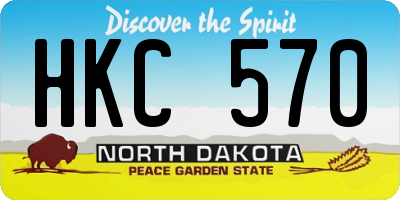 ND license plate HKC570