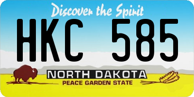 ND license plate HKC585