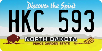 ND license plate HKC593