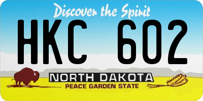 ND license plate HKC602