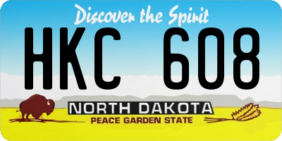 ND license plate HKC608