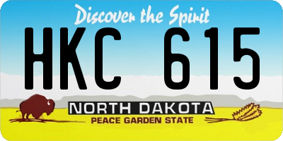 ND license plate HKC615