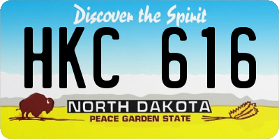 ND license plate HKC616