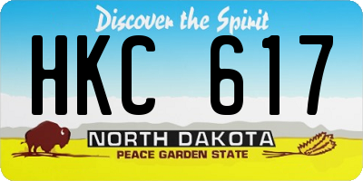 ND license plate HKC617