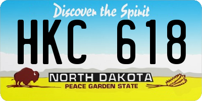 ND license plate HKC618