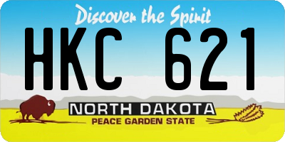 ND license plate HKC621