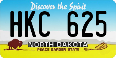 ND license plate HKC625