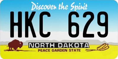 ND license plate HKC629