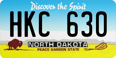 ND license plate HKC630