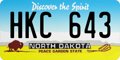 ND license plate HKC643