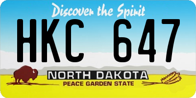 ND license plate HKC647