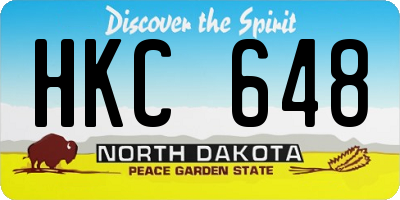 ND license plate HKC648