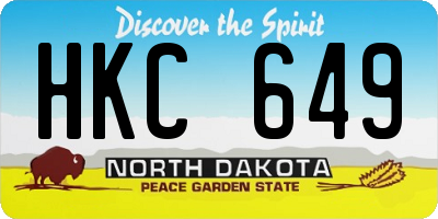 ND license plate HKC649