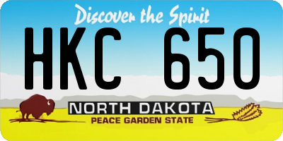 ND license plate HKC650