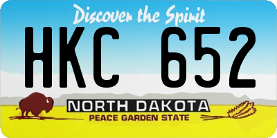 ND license plate HKC652