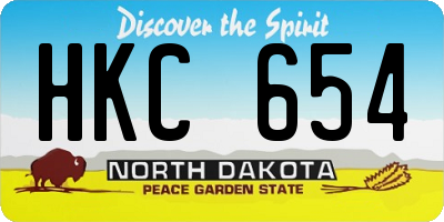 ND license plate HKC654