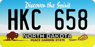 ND license plate HKC658