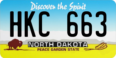 ND license plate HKC663