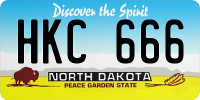 ND license plate HKC666