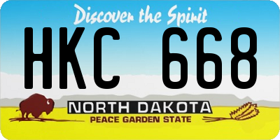 ND license plate HKC668