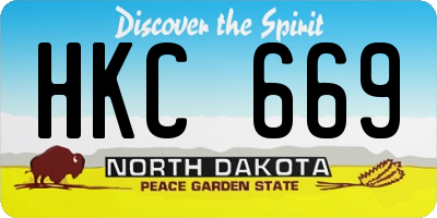 ND license plate HKC669