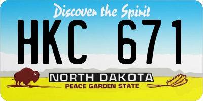 ND license plate HKC671