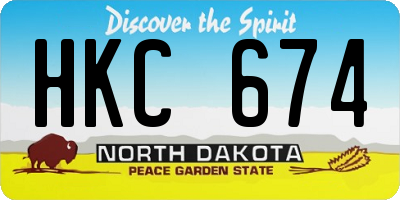ND license plate HKC674