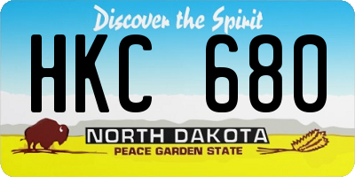 ND license plate HKC680