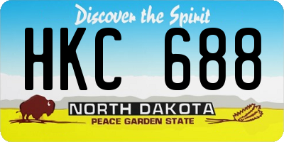 ND license plate HKC688