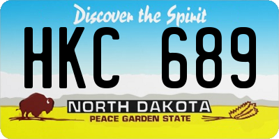 ND license plate HKC689